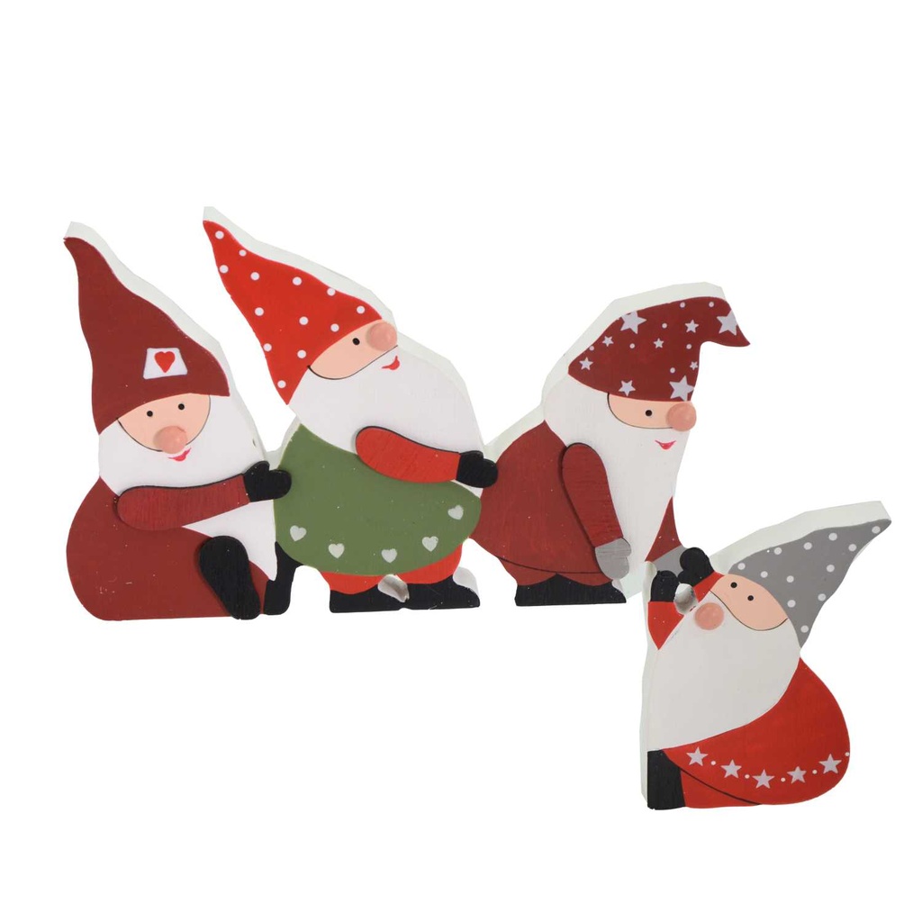 Babbo Natale in Legno Rosso 12,8x5x8,5 cm