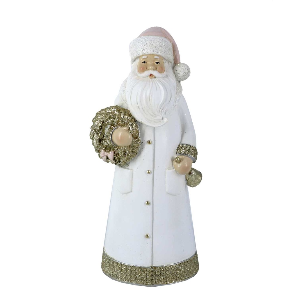 Statuetta Babbo Natale Resina Bianco 11x8,5x25 cm