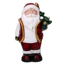 Babbo Natale Resina con Albero Rosso 28x18x42,5 cm