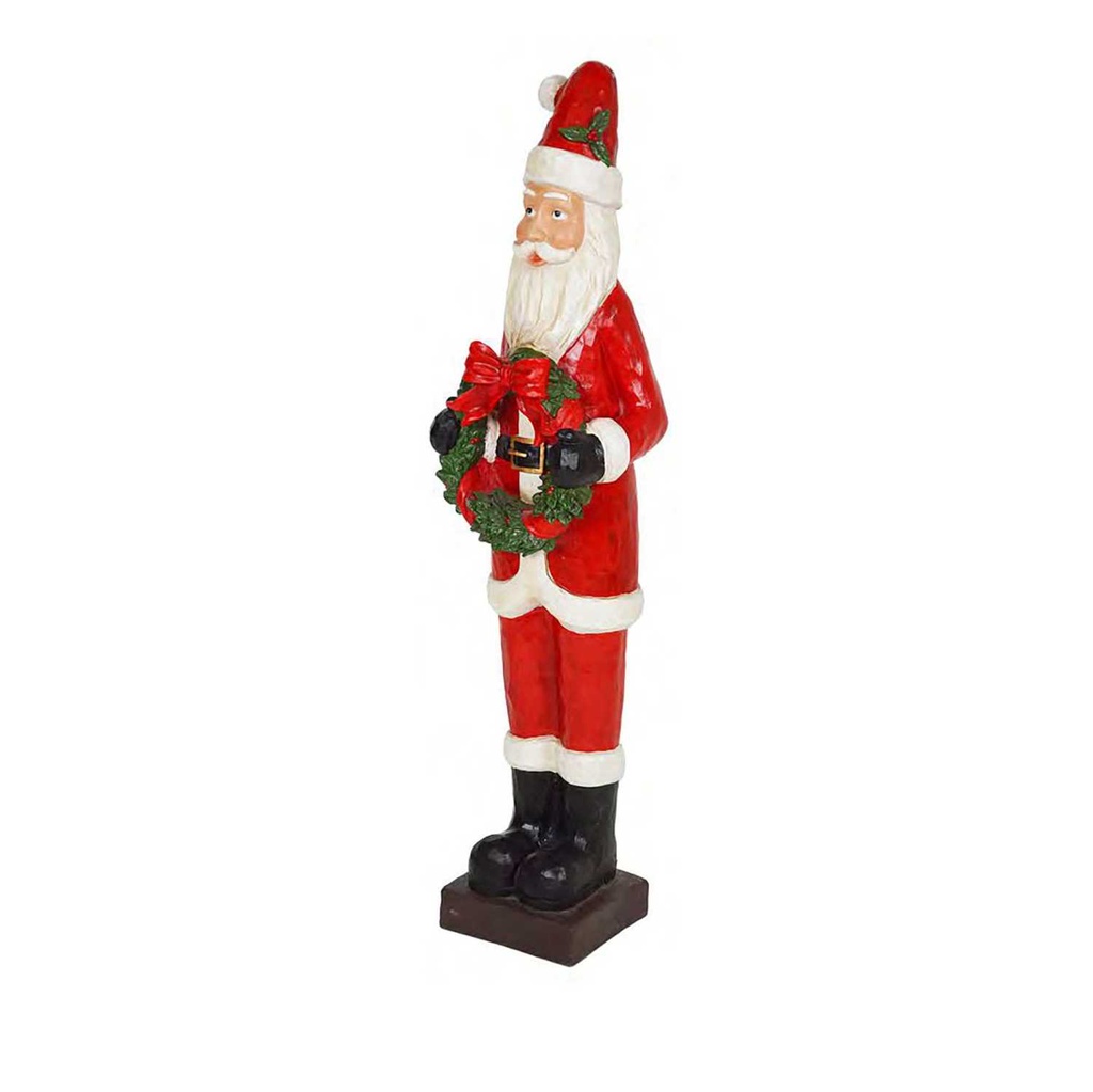 Statuetta Babbo Natale in Resina Rossa 31,5x25,5x120 cm