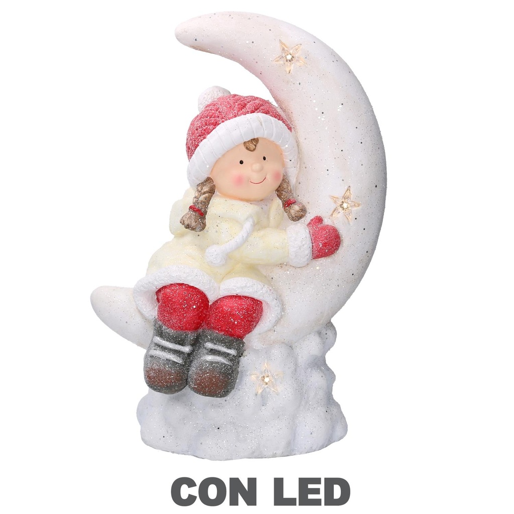 Lampada Luna LED Bianca in Plastica per Bambini - Dimensioni 36,5x21x52 cm