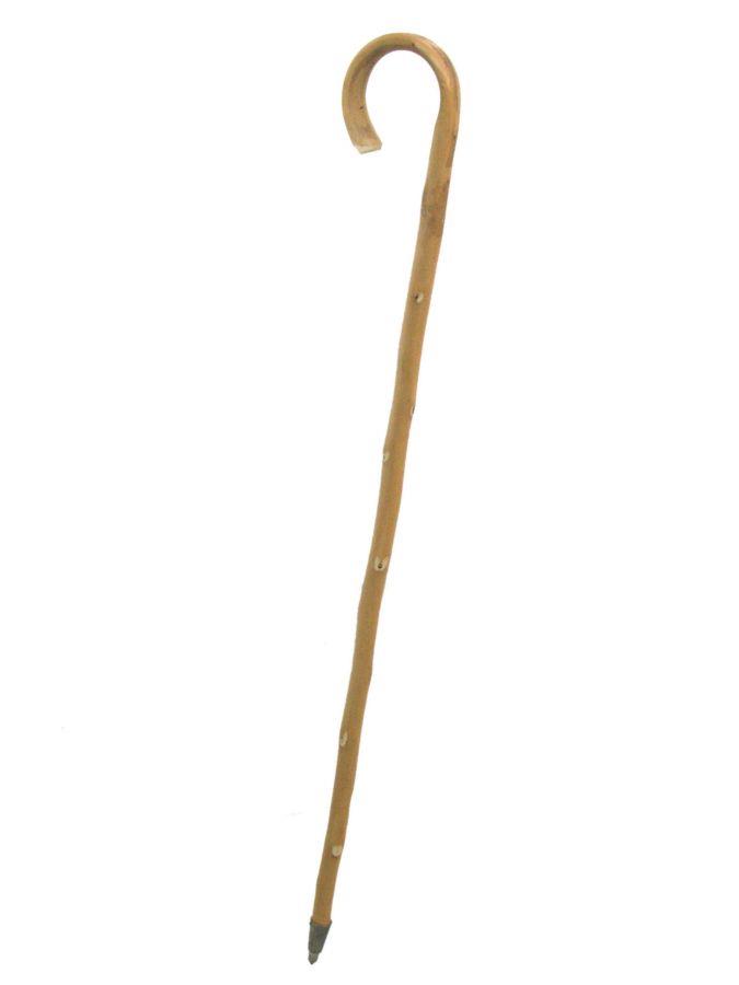 Bastone da passeggio rustico naturale con punta in ferro, altezza 93 cm