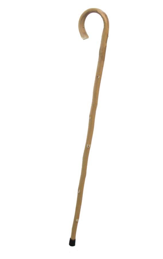 Bastone da passeggio rustico naturale con punta gomma 3x3x93 cm