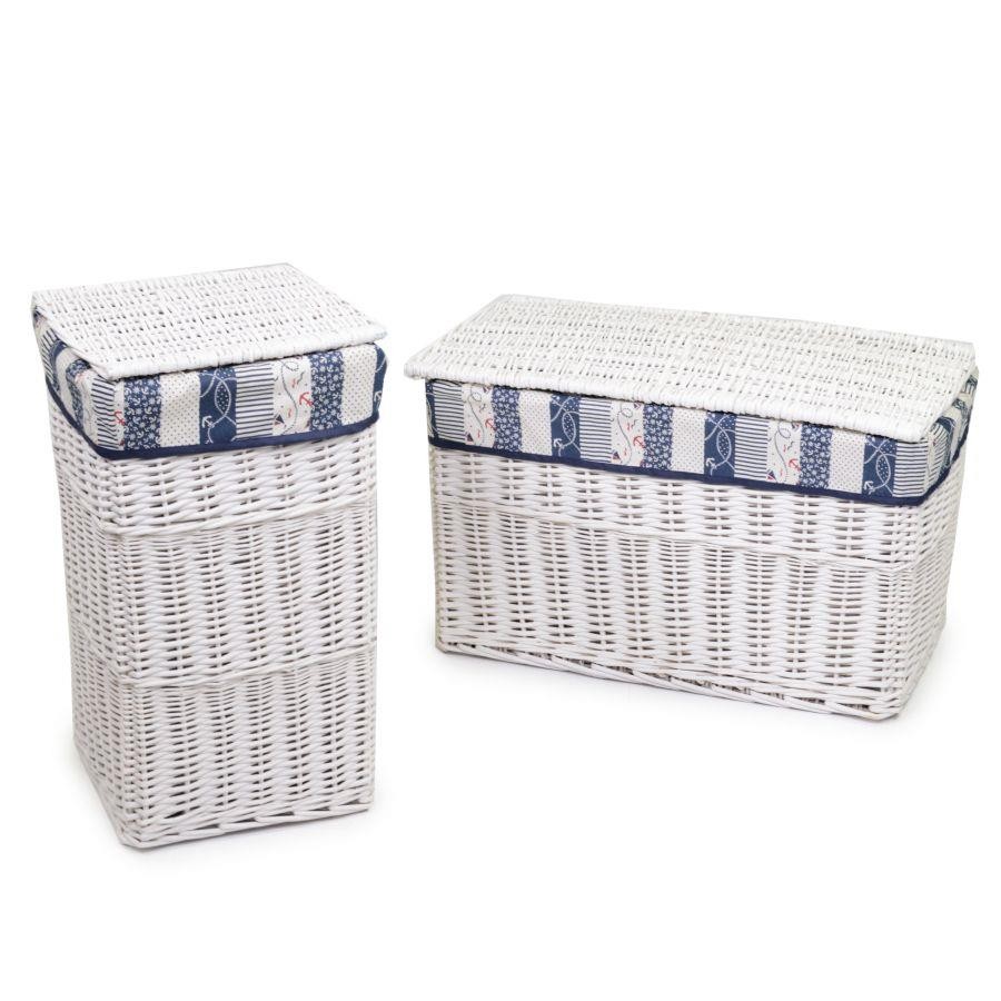 Baule con cestone in vimini - Misure: 70x42x42 cm