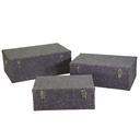 Baule Vintage Ecopelle Grigio 50x80x30,5 cm