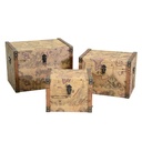 Baule rettangolare in ecopelle marrone 60x40h42