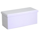Baule ecopelle bianco rettangolare 76x40x41 cm