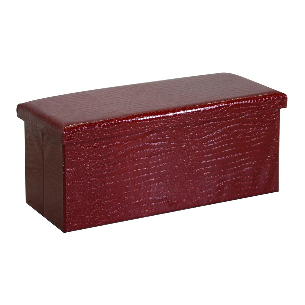 Baule ecopelle rosso rettangolare 76x40x41 cm