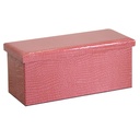 Baule ecopelle rosso rettangolare 76x40x41 cm