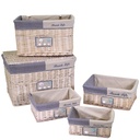 Baule in vimini mare con 3 cassetti crema - Dimensioni: 54x33x32 cm