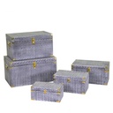 Set da 5 Bauli in Legno Rettangolari - Misure: 65x39x34 cm