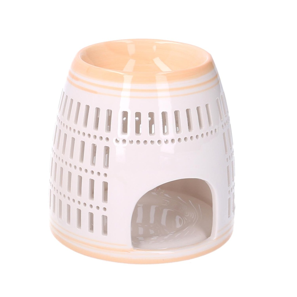 Bruciaessenze ceramica arancione tondo 12,6x12,6 cm