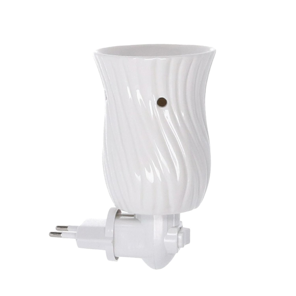Bruciaessenze Plug Ceramica Bianco 9,8x7,5x13,8 cm