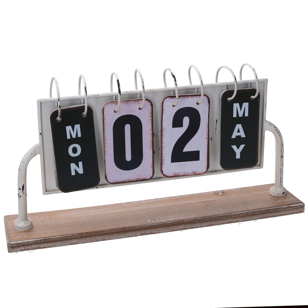 Calendario metallo bianco rettangolare 37x20x8 cm