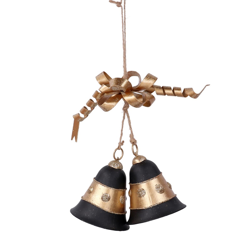 Campana Metallo Oro e Nero 23x15x6 cm