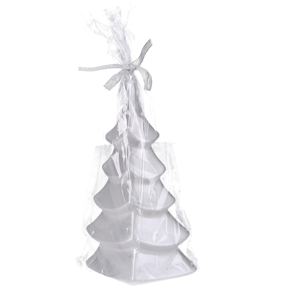 Candela albero argento cm8h22,5 in paraffina