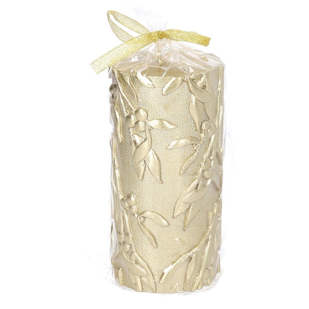 Candela in paraffina oro ø7,5x15 cm