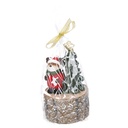 Candela Paraffina Renna Rosso con Albero Marrone 15,5 cm
