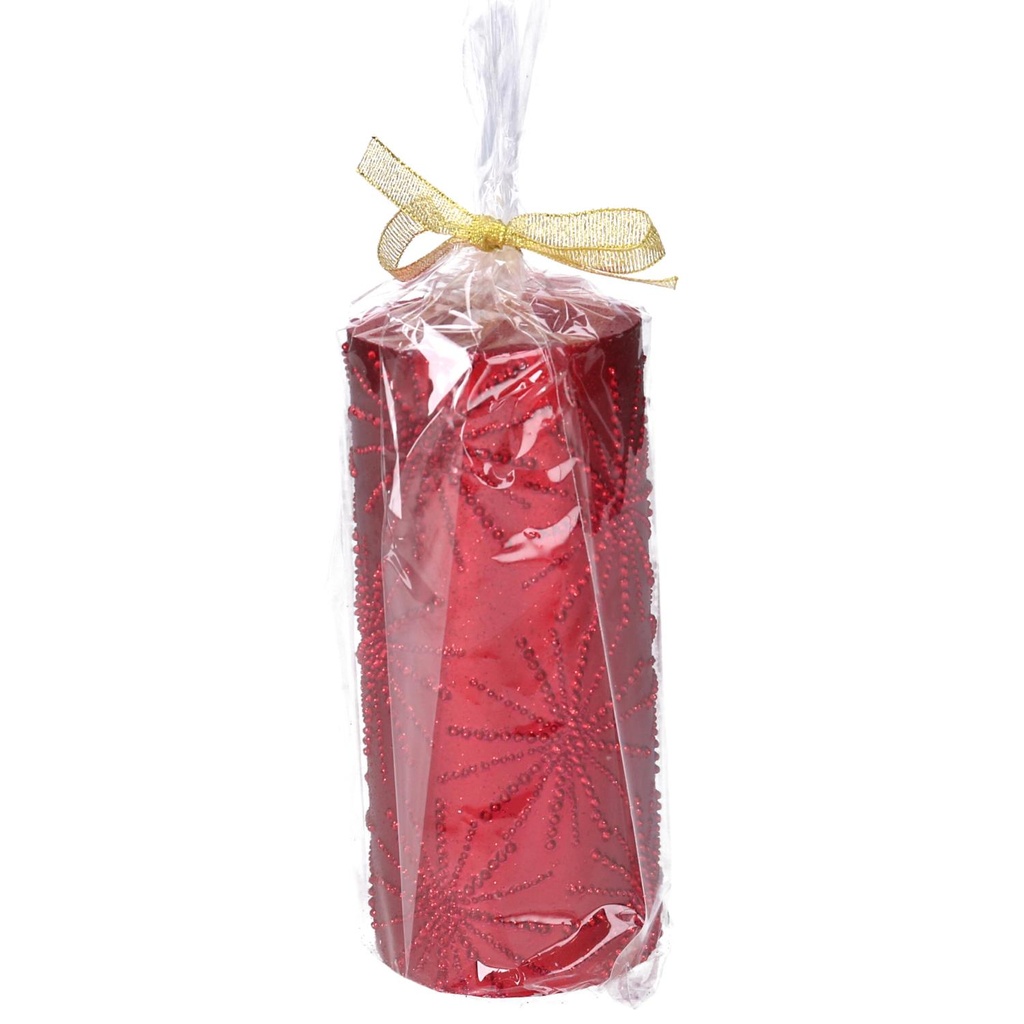 Candela Paraffina Rossa ø7x15 cm