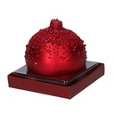 Candela Sfera Rossa con Bolle, ø9cm x 9cm
