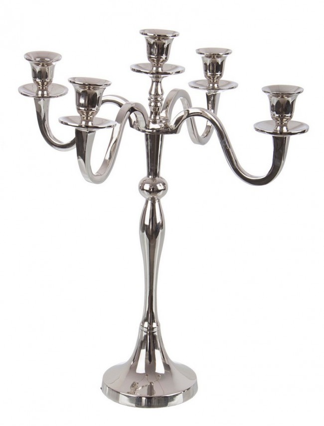 Candelabro Norah 5Fuochi Argento H43
