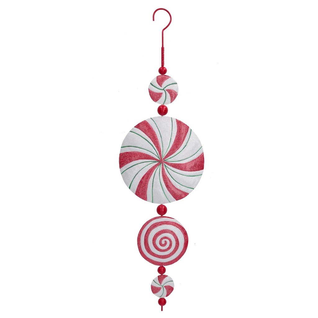 Lecca-lecca rosso in metallo, dimensioni 20x2,5x72 cm