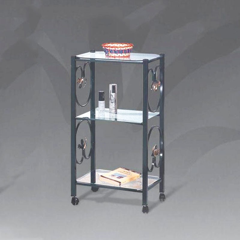 Carrello  porta tv ferro nero 45x35xh.80 cm fatto a mano italia