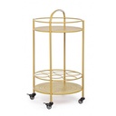 Carrello per bottiglie in acciaio Giallo Ocra con ruote autobloccanti