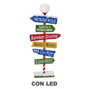 Cartello Metallo Indicazioni LED Multicolor 46x16,5x106,5 cm