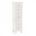 Cassettiera da camera in MDF sette cassetti Bianca CLORINE 29x23x h112,5 cm
