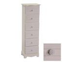 Cassettiera in legno con 6 cassetti crema 29x23x95 cm