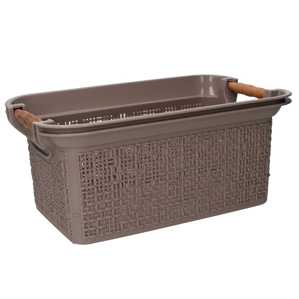 Cassetto Plastica Rettangolare Tortora 53x34h24,5 cm