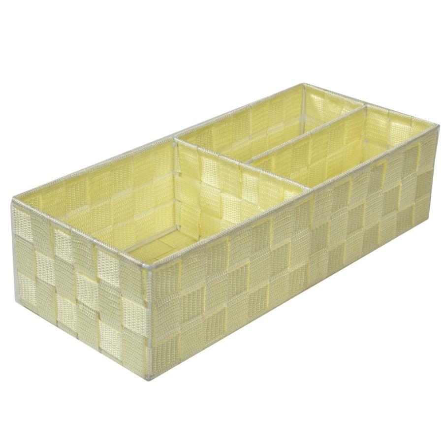 Cassetto Organizzatore Crema con 3 Scomparti - 37x17x10 cm