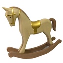 Cavallo a Dondolo in Legno Oro Beige cm37x8h32