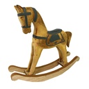 Cavallo a Dondolo Legno Verde Acqua Marrone 26,5x6,5x22 cm