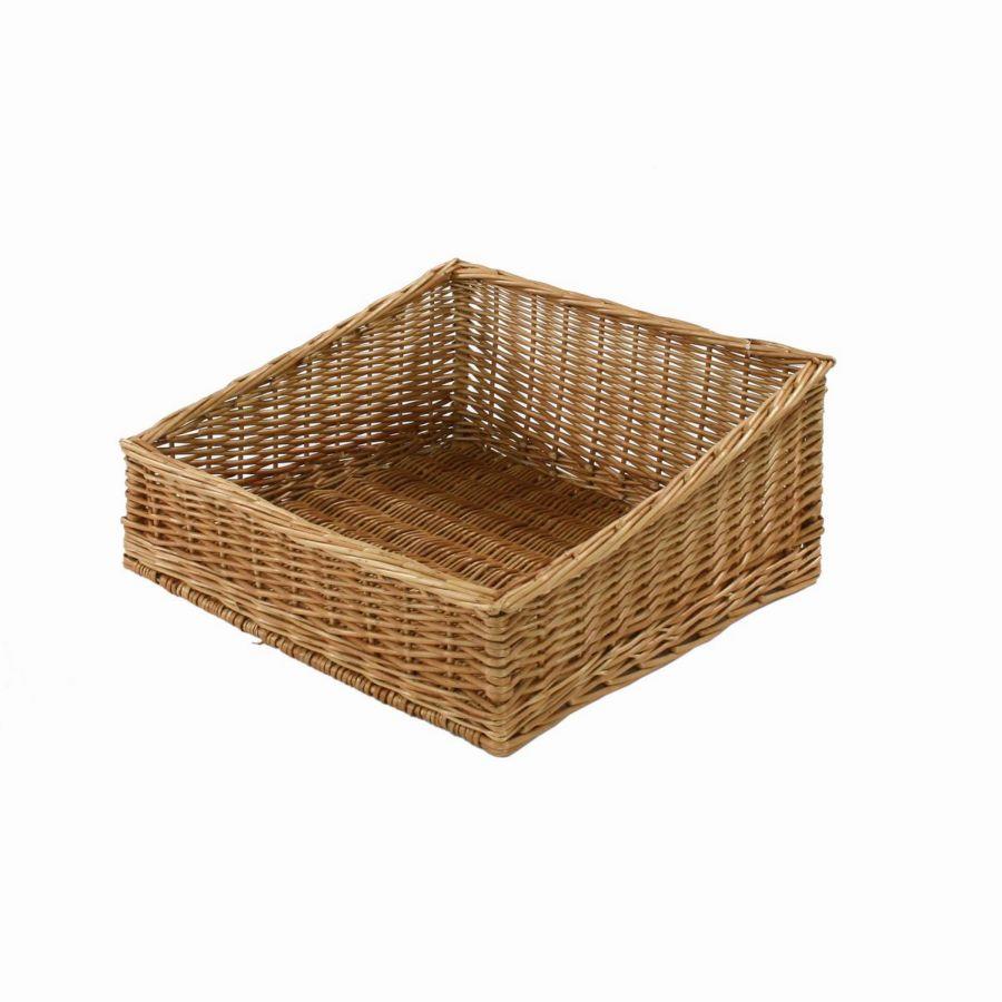 Cesta espositore in vimini naturale quadro 50x50 cm