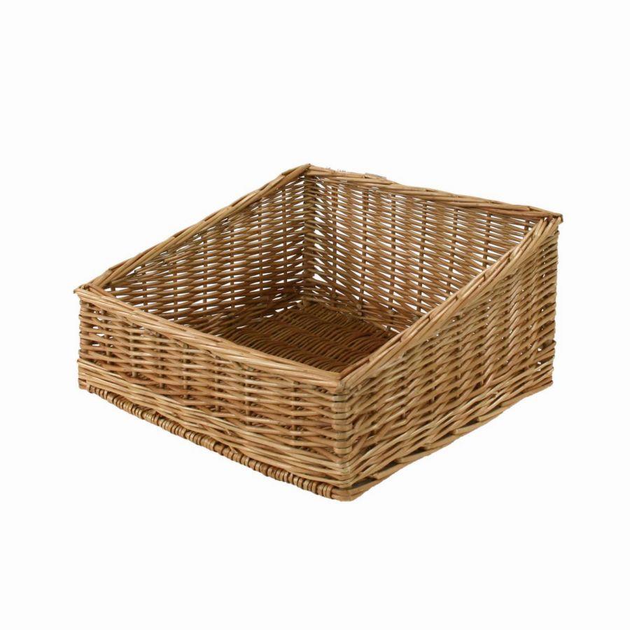 Cesta espositore rettangolare in vimini 45x35x21 cm