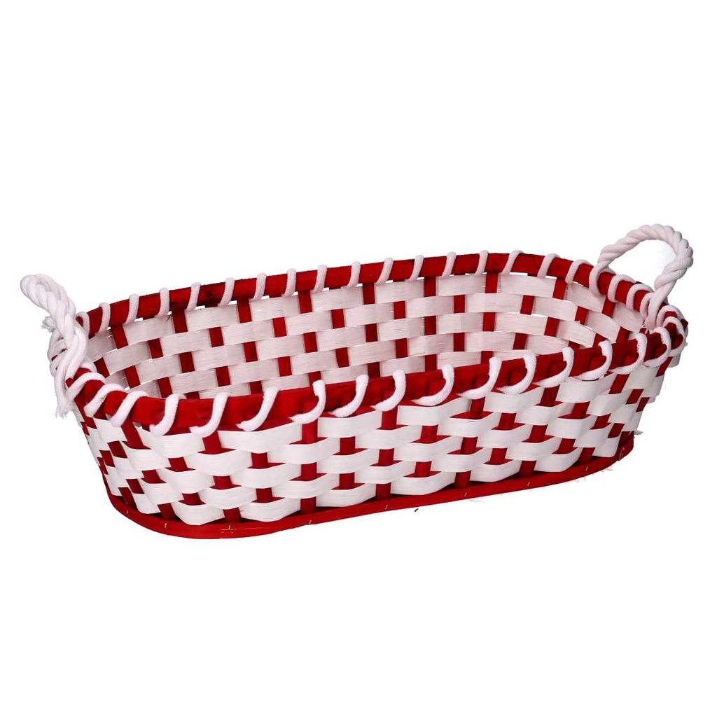 Cesta vimini rosso rettangolare 46x36x13 cm