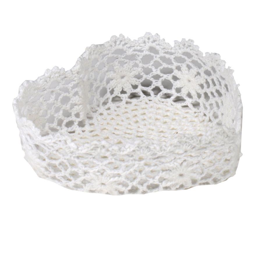 Cestina con cuore di pizzo, 29x27x7 cm