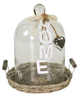 Cesto vassoio con coperchio in vetro - Ø cm. 22 x h 28