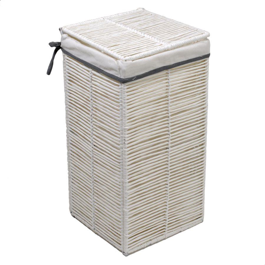 Cestone pieghevole bianco quadro cm31x31h60