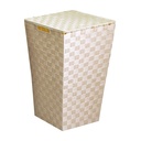 Cestone in poliestere crema foderato, misure 33x33x53 cm
