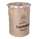 Cestone tessuto sacco beige tondo pieghevole ø40h55