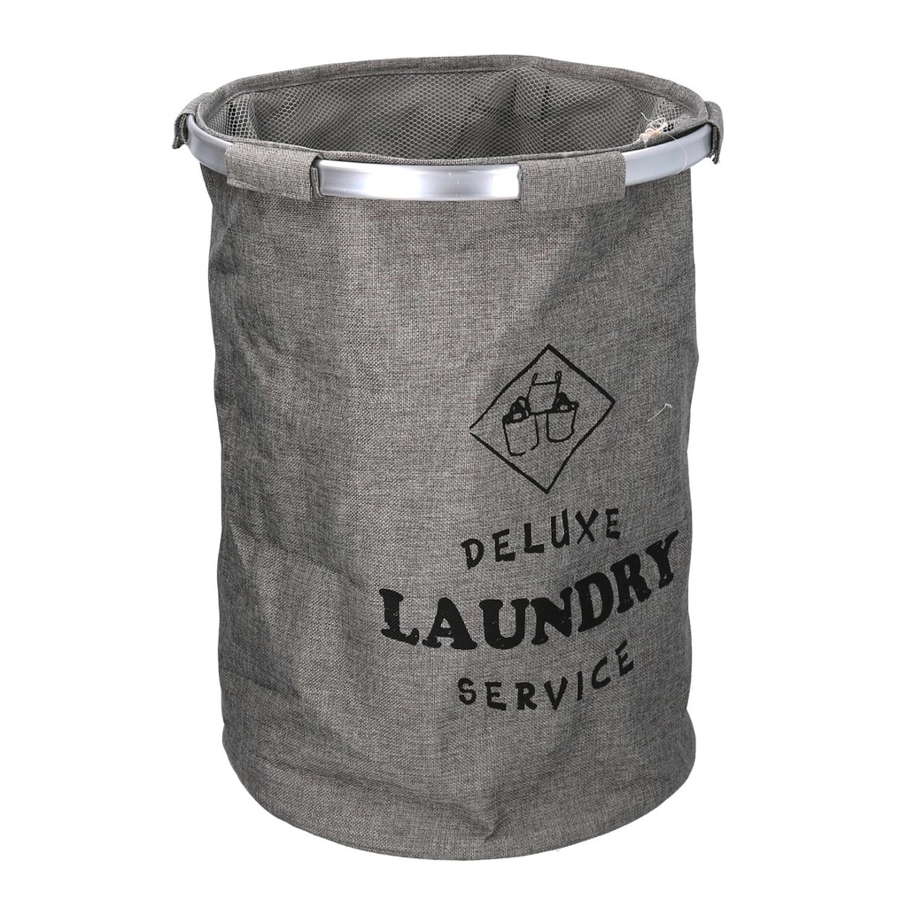 Cestone in tessuto grigio tondo pieghevole ø40h55