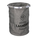 Cestone in tessuto grigio tondo pieghevole ø40h55