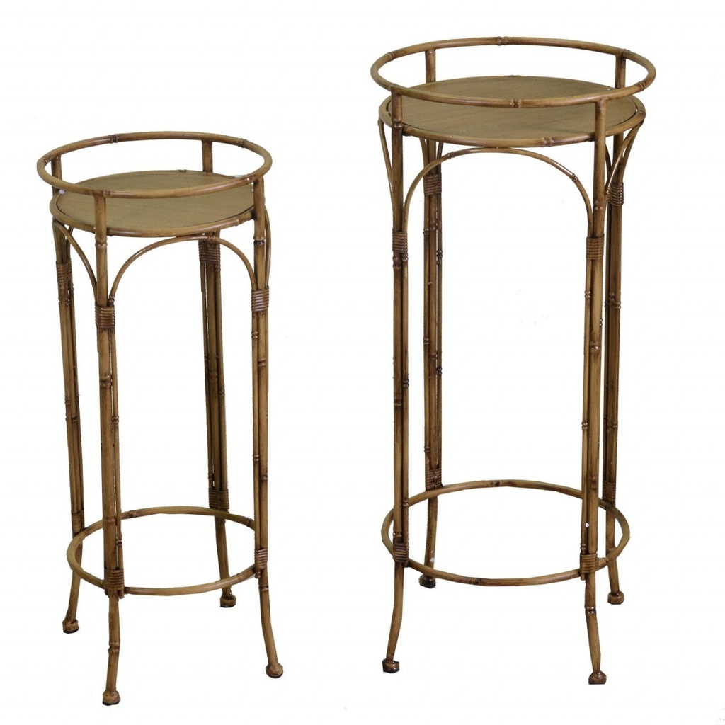 Colonnina da ingresso in legno marrone tondo 1-2