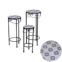 Colonnina mosaico in metallo Cagliari - Decorazione maiolicata - Diametro 20cm, Altezza 48,5cm