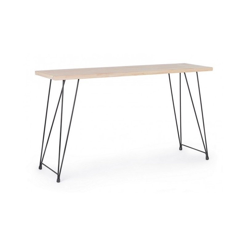 Consolle in acciaio con piano in legno DISTRICT 140x39x h79 cm