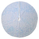 Copribase albero tessuto con pailette argento ø90