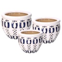 Coprivaso in ceramica bianco azzurro cm 30x21